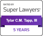 Rated By Super Lawyers | Tylar C.M. Tapp, III | 5 Years