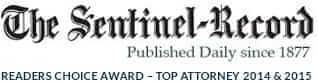 The Sentinel Record Published Daily Since 1877 Readers Choice Award - Top Attorney 2014 & 2015